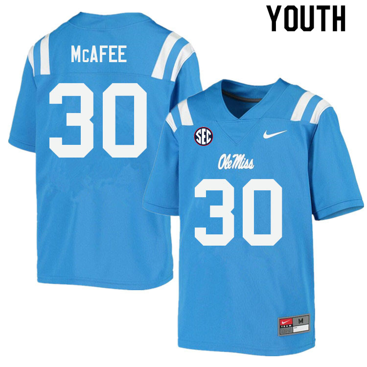 Youth #30 Fred McAfee Ole Miss Rebels College Football Jerseys Sale-Power Blue